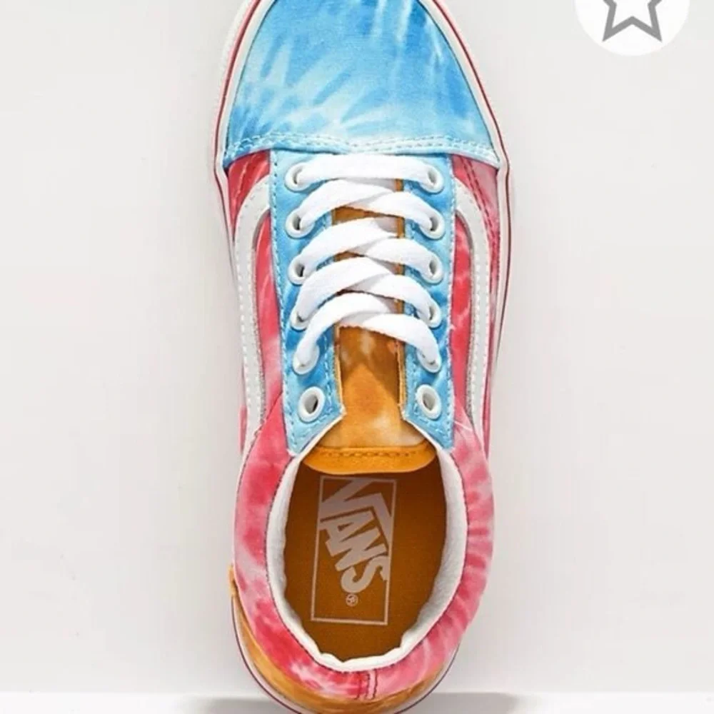VANS Old Skool Tie Dye Blue, Pink Orange Sneaker Shoe Size 6 Junior